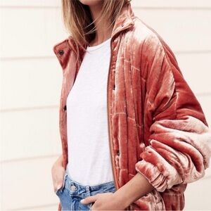 Free People Crushed Velvet Puffer size small